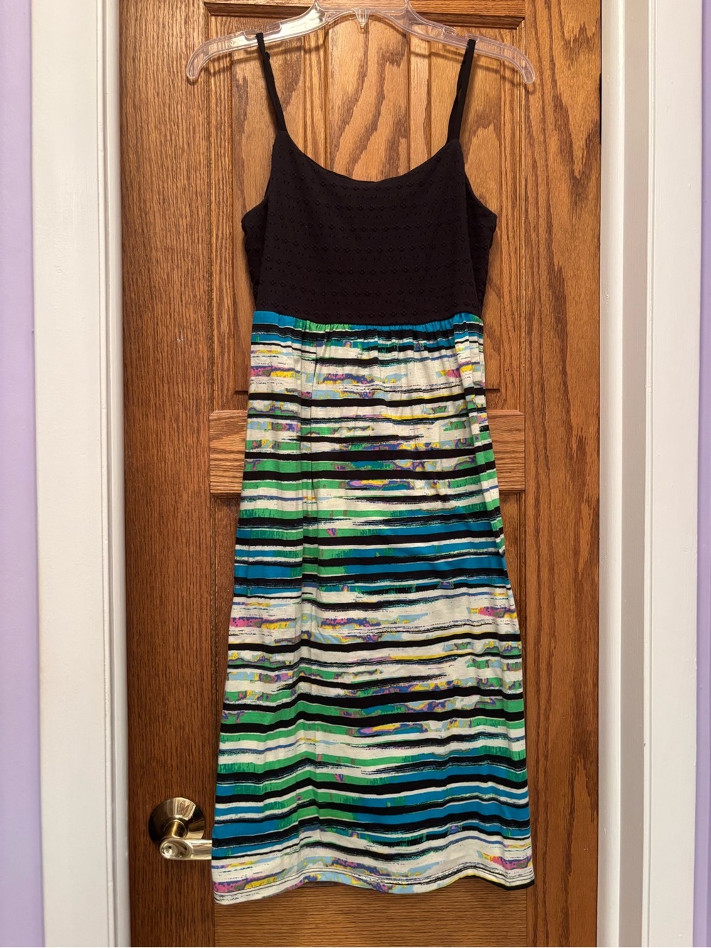 Kandy Kiss Juniors girls black and striped midi dress Medium